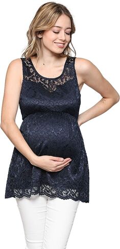 Hello MIZ Women's Floral Lace Maternity Blouse Top in Saudi Arabia