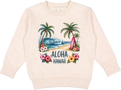 سويت شيرت للأطفال الصغار من Inktastic Aloha Hawaii بتصميم تروبيكال بيتش لركوب الأمواج in Kuwait