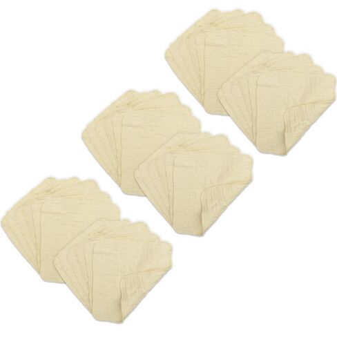 OsoCozy Muslin Baby Wipes – 12 Count 100% Unbleached Cotton, Reusable Cloth Wipes for Sensitive Skin, Quick-Drying, Chemical-Free, 15-Pack (9"x9" Pre-Wash Size) in Kuwait