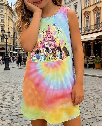 Magical Kingdom Dress for Kids Baby Girls- Magic Castle Princess Sundress Holiday Family Trip Tshirts in Saudi Arabia