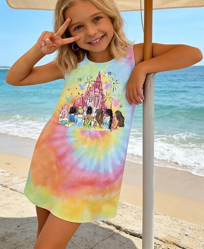 Magical Kingdom Dress for Kids Baby Girls- Magic Castle Princess Sundress Holiday Family Trip Tshirts in Saudi Arabia