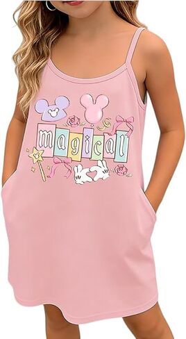 Magical Kingdom Dress for Kids Baby Girls- Magic Castle Princess Sundress Holiday Family Trip Tshirts in Saudi Arabia