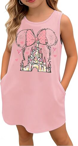 Magical Kingdom Dress for Kids Baby Girls- Magic Castle Princess Sundress Holiday Family Trip Tshirts in Saudi Arabia