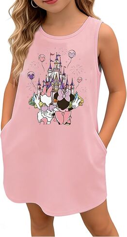 Magical Kingdom Dress for Kids Baby Girls- Magic Castle Princess Sundress Holiday Family Trip Tshirts in Saudi Arabia
