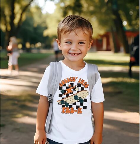 CM C&M WODRO Rolling Into Pre-K Shirt for Baby Boy Girl Preschool First Day of School T-Shirt Back to School Kindergarten Tee in Saudi Arabia
