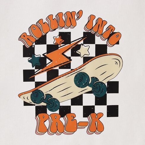 CM C&M WODRO Rolling Into Pre-K Shirt for Baby Boy Girl Preschool First Day of School T-Shirt Back to School Kindergarten Tee in Saudi Arabia