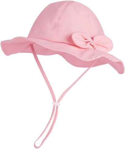 Baby Girl Sun Bucket Hat with Bow Breathable Summer Fisherman Hat for Infants 2-5T UPF 50+ Outdoor in Kuwait