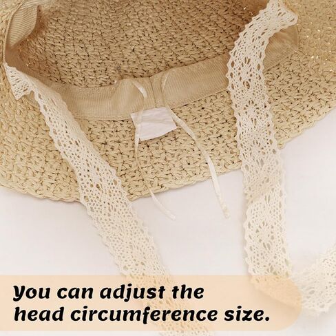 Baby Girl Straw Hat Outdoor Baby Toddler Sun Protection Hats Summer Beach Lace Bowknot Cap for Infant Girls in Kuwait