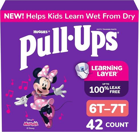 سراويل تدريب على استخدام المرحاض للفتيات من Pull-Ups، مقاس 6T-7T ملابس داخلية للتدريب (55-75 رطلاً)، 42 قطعة in Kuwait