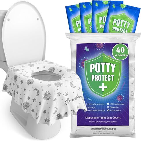 Eli with Love 40 Extra Large Disposable Toilet Seat Cover by Eli with Love – Toddler Toilet Covers for Full Coverage On Toilet or Potty – Ideal Travel Toilet Seat Covers for Kids and Adults (Floral) in Kuwait