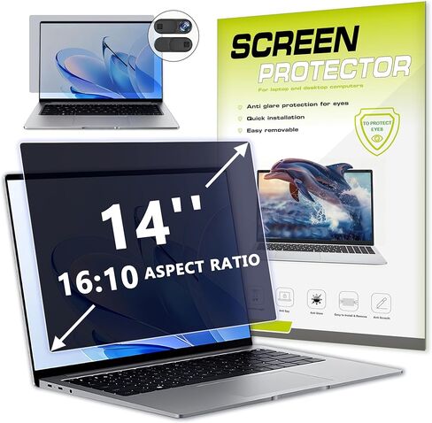 14 Inch Laptop Privacy Screen Filter Compatible with HP/Dell/Acer/Samsung/Lenovo/Toshiba for 16:9 Widescreen Display Laptop Privacy Screen Anti-Blue and Anti-Glare Protector with Webcam Cover in Saudi Arabia