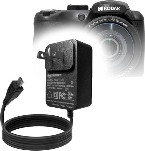 شاحن BoxWave متوافق مع Kodak PIXPRO AZ255 - شاحن حائط مباشر (15 وات)، شحن سريع لجهازك باستخدام كابل مدمج بطول 3 أقدام in Kuwait
