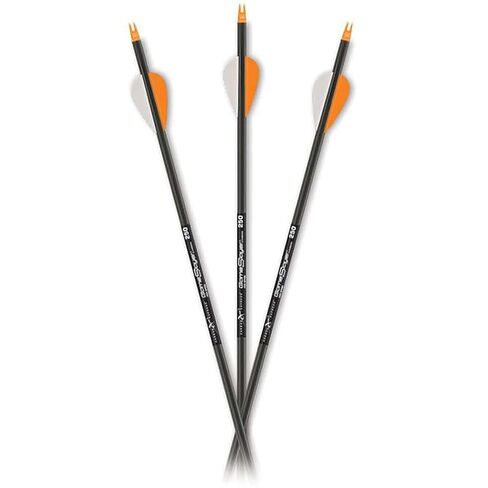 Carbon Express Gameslayer Fletched Carbon Arrows with 2" Nrg Speed Vane, 250 OR 350 Options, Pre-Cut at 30" with Inserts Installed, Black/Orange in Saudi Arabia