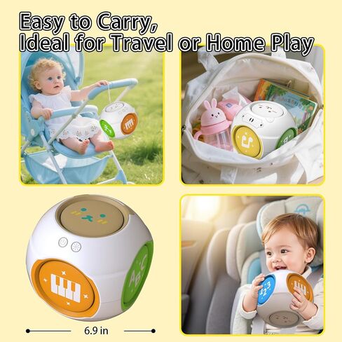 Bilingual Educational Baby Toy - Musical Learning Cube Baby Sensory Cube 6-in-1 with Lights Music for 6-18 Months, Toddler Activity Toy for Home Travel First Birthday Gift for 1 Year Old Boys Girls in Kuwait
