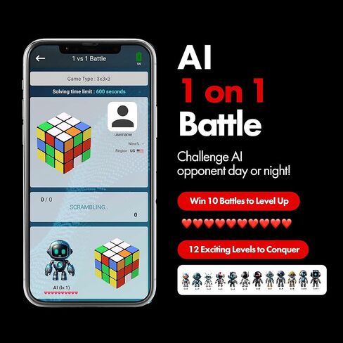eX-Mars TokTok Cube, One Cube, Endless Fun - Learn Cubing from AI, Conquer 20+ Puzzles, AI Competitions via Free App, and Boost Brain Power — The Ultimate Smart Gift for Kids, Teens & All Ages in Kuwait
