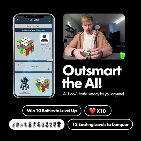 eX-Mars TokTok Cube, One Cube, Endless Fun - Learn Cubing from AI, Conquer 20+ Puzzles, AI Competitions via Free App, and Boost Brain Power — The Ultimate Smart Gift for Kids, Teens & All Ages in Kuwait