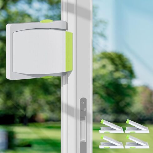 LATIBELL 2 Pack Sliding Door Lock, Sliding Glass Door Window Locks for Child Safety, Security Locks for Sliding Doors, Sliding Windows, and Closets, Easy Adhesive Install for Patio - Baby Proofing in Kuwait