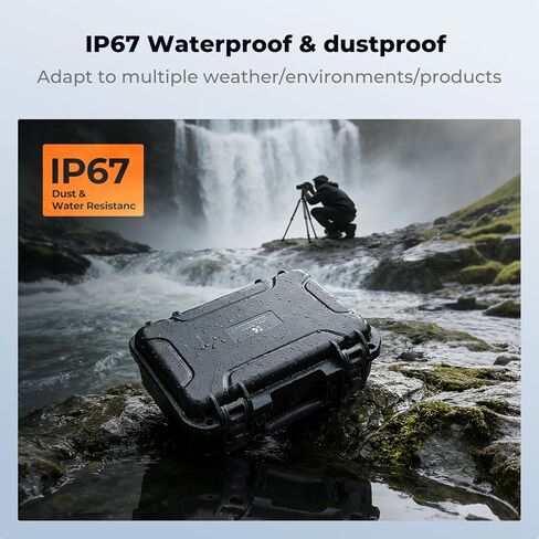 K&F CONCEPT Waterproof Hard Case, Portable Protective Camera Case, Customizable Foam Case Fit Use of Camera, Drones, Equipments -13.5x11.4x5.3inch in Saudi Arabia