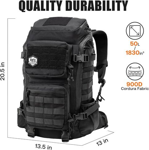 حقيبة الظهر التكتيكية EDC للرجال: حزمة هجوم العتاد العسكري 30L مع MOLLE للمشي لمسافات طويلة العمل الصالة الرياضية التنقل in Saudi Arabia