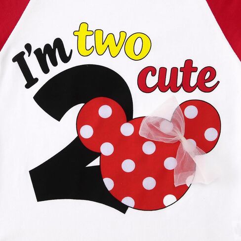 Ritatte Toddler Girl 2nd Birthday Outfit I'm Two Shirt Cute Raglan Short Sleeve T-Shirt 2 Year Old Second Bday Summer Clothes in Saudi Arabia