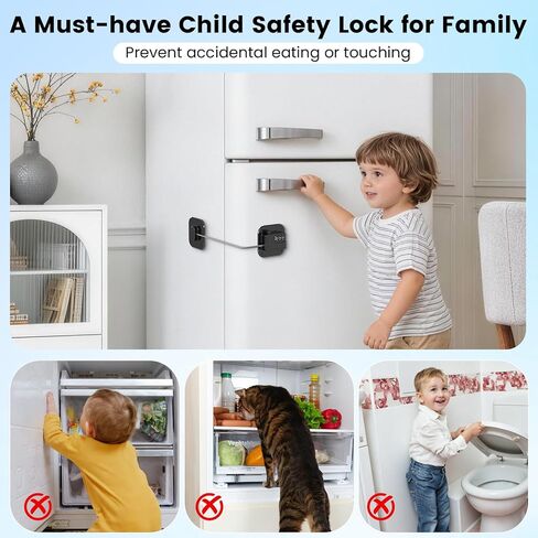 2PCS Mini Fridge Lock with Code, Refrigerator Locks, Cabinet Locks Baby Proofing, Combination Lock for Refrigerator, Freezer, Cabinets, Drawers, Doors and Windows, NO Drilling in Saudi Arabia