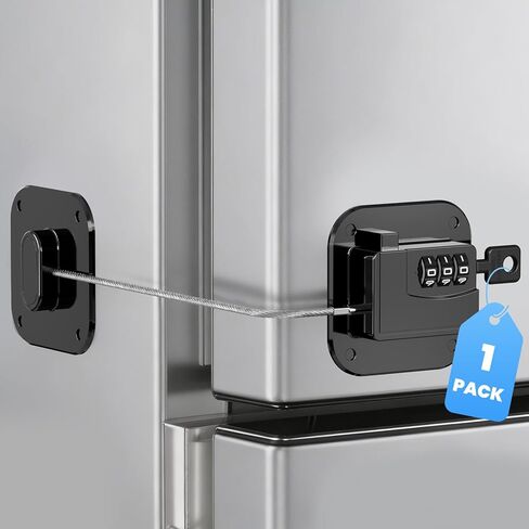 2PCS Mini Fridge Lock with Code, Refrigerator Locks, Cabinet Locks Baby Proofing, Combination Lock for Refrigerator, Freezer, Cabinets, Drawers, Doors and Windows, NO Drilling in Saudi Arabia