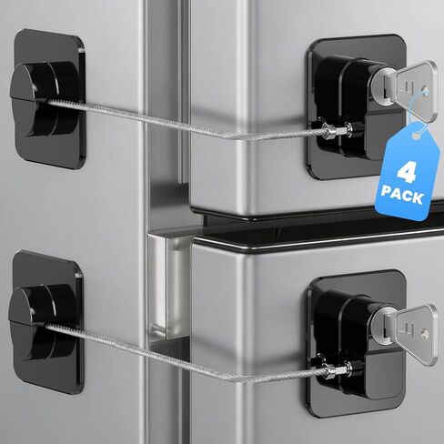 2PCS Mini Fridge Lock with Code, Refrigerator Locks, Cabinet Locks Baby Proofing, Combination Lock for Refrigerator, Freezer, Cabinets, Drawers, Doors and Windows, NO Drilling in Saudi Arabia