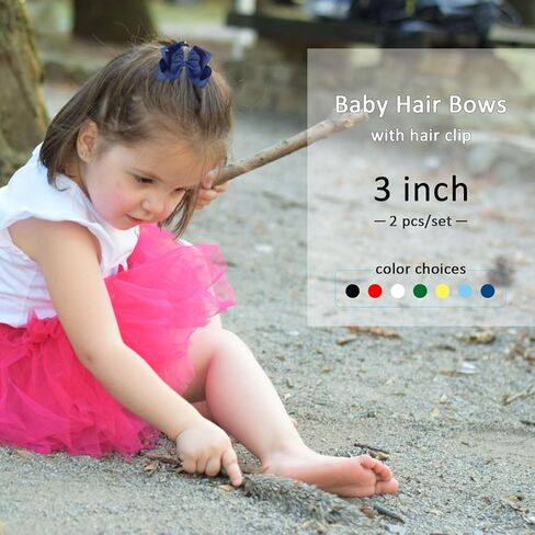 3 Inch Red Hair Bow Clips for Girls - Set of 2 in Saudi Arabia