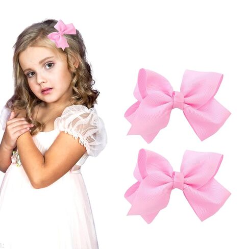 3 Inch Red Hair Bow Clips for Girls - Set of 2 in Saudi Arabia