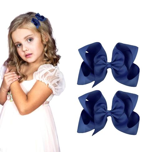 3 Inch Red Hair Bow Clips for Girls - Set of 2 in Saudi Arabia