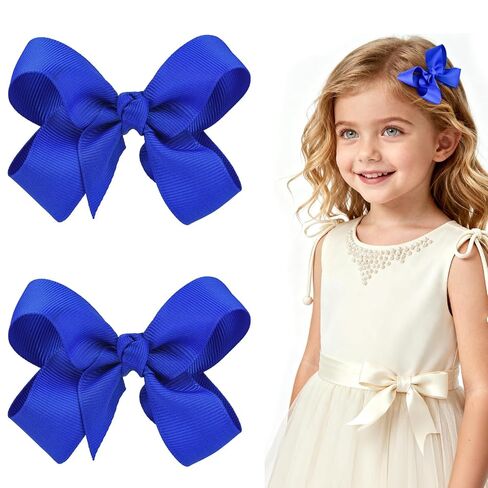 3 Inch Red Hair Bow Clips for Girls - Set of 2 in Saudi Arabia