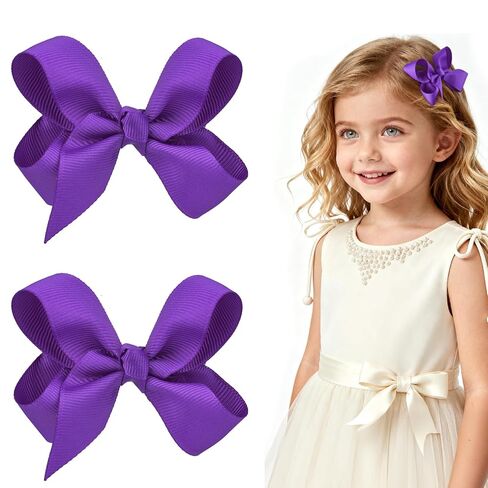 3 Inch Red Hair Bow Clips for Girls - Set of 2 in Saudi Arabia