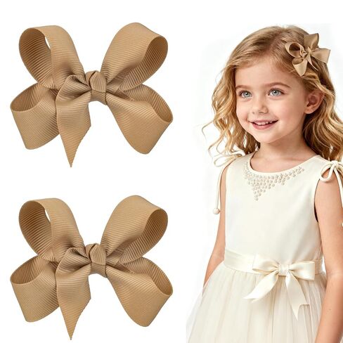 3 Inch Red Hair Bow Clips for Girls - Set of 2 in Saudi Arabia