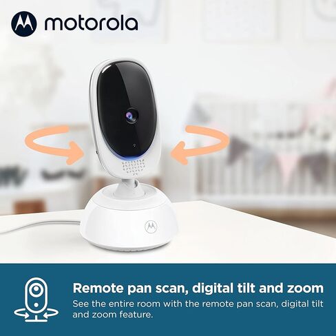 شاشة مراقبة الأطفال Motorola Nursery No WiFi مع الكاميرا والصوت، شاشة 5 بوصات، تكبير/تصغير قابل للإمالة، رؤية ليلية، التحدث في اتجاهين، عمر بطارية طويل، نطاق 1000 قدم، مستشعر درجة الحرارة، التهويدات، VM75 (موديل 2026) in Kuwait