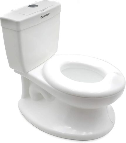 SMT- Baby Kids Portable White Realistic Toddler Potty Training Toilet w/Flushing Sound Baby Chair Seat Kid [P/N: ET-BABY004-WHITE] in Saudi Arabia