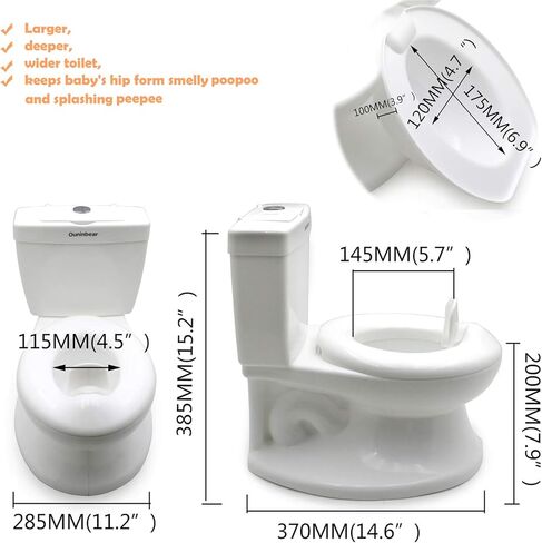 SMT- Baby Kids Portable White Realistic Toddler Potty Training Toilet w/Flushing Sound Baby Chair Seat Kid [P/N: ET-BABY004-WHITE] in Saudi Arabia