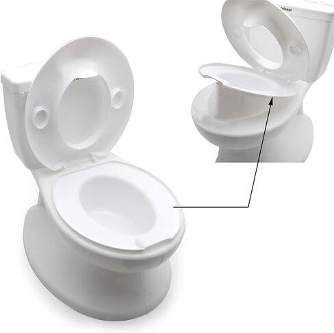 SMT- Baby Kids Portable White Realistic Toddler Potty Training Toilet w/Flushing Sound Baby Chair Seat Kid [P/N: ET-BABY004-WHITE] in Saudi Arabia