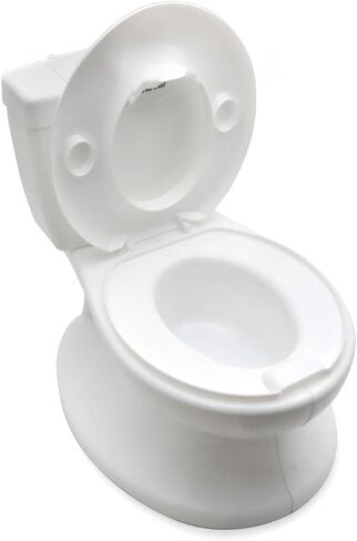 SMT- Baby Kids Portable White Realistic Toddler Potty Training Toilet w/Flushing Sound Baby Chair Seat Kid [P/N: ET-BABY004-WHITE] in Saudi Arabia