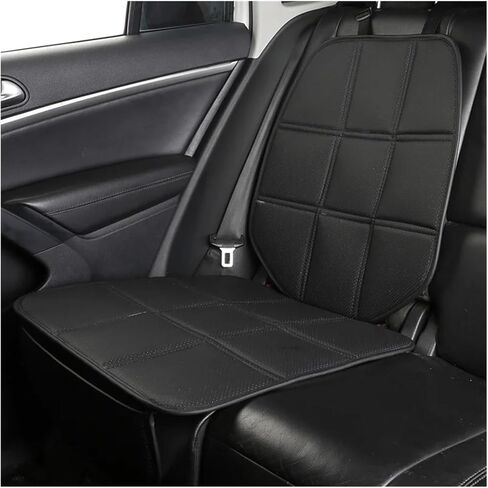 Car Seat Protector Cover Leather Child Safety Rear Backseat Pad Mat ISOFIX Interface Protection Blanket Cushion Compatible with Kids(Black) in Kuwait
