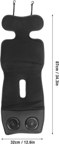 Black Cooling Car Seat Cushion with Breathable Ice Silk Material High Speed Silent Fan Skin Protection Breathable Car Chair Pad Universal Fit for Children Summer Outdoor in Kuwait