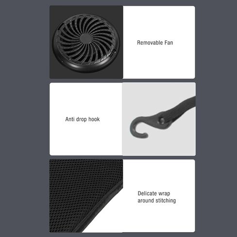 Black Cooling Car Seat Cushion with Breathable Ice Silk Material High Speed Silent Fan Skin Protection Breathable Car Chair Pad Universal Fit for Children Summer Outdoor in Kuwait