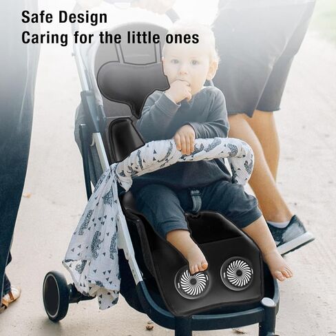 Black Cooling Car Seat Cushion with Breathable Ice Silk Material High Speed Silent Fan Skin Protection Breathable Car Chair Pad Universal Fit for Children Summer Outdoor in Kuwait