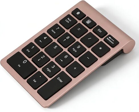 Zunate Mini Numeric Keyboard Compatible Bluetooth 5.0 for Android OS, 22 Keys Ergonomic Keypad with Scissor Foot (Rose Gold) in Saudi Arabia