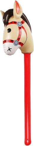 Inflatable Horse Head Stick,Stick Horse Riding Toy,Fun Blowing Up Stick Toy, for Kids Birthday Horse Themed Birthday Party, red in Kuwait