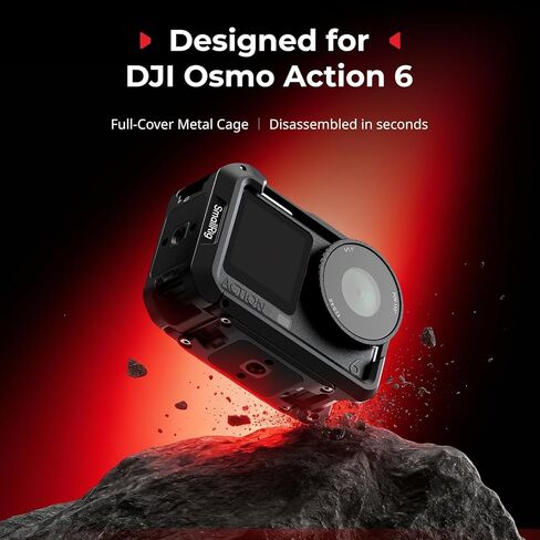 Bundle: SmallRig Cage for DJI Osmo Action 6 (Advanced Edition) 5887+SmallRig Tempered Glass Screen Protector 5892 in Kuwait