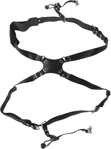 Camera Harness Shoulder Strap, Dual Shoulder Leather Adjustable with Quick Release Buckles, Red - Durable Cowhide Material, Comfortable Support for DSLR Photographers (Black) in Kuwait