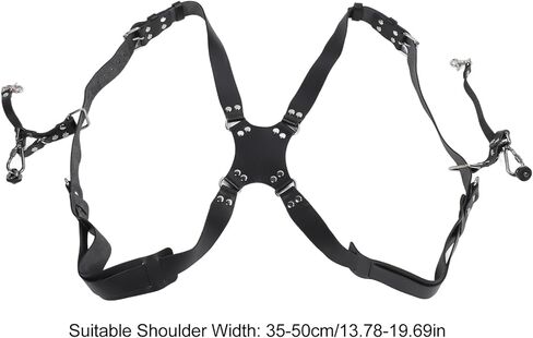 Camera Harness Shoulder Strap, Dual Shoulder Leather Adjustable with Quick Release Buckles, Red - Durable Cowhide Material, Comfortable Support for DSLR Photographers (Black) in Kuwait