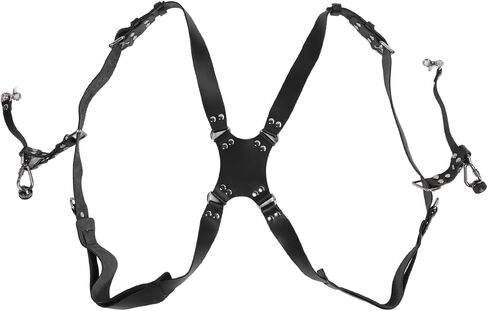 Camera Harness Shoulder Strap, Dual Shoulder Leather Adjustable with Quick Release Buckles, Red - Durable Cowhide Material, Comfortable Support for DSLR Photographers (Black) in Kuwait