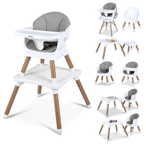 INFANS Baby High Chair, 9 in 1 Convertible Highchair for Babies and Toddlers, Building Block Table Dining Booster Seat Activity Desk Kids Stool with Adjustable Removable Tray (Beige) in Saudi Arabia