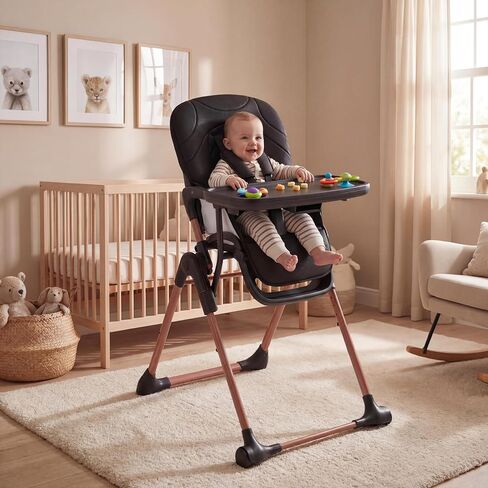 Portable & Foldable 3-in-1 High Chair for Baby, Adjustable Feeding Chair with Double Removable Trays, Compact Travel High Chair, Convertible Toddler Chair for 6-36 Months in Kuwait